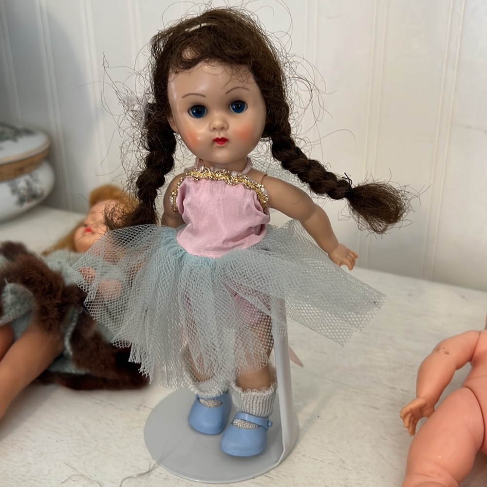 3 vintage Vogue dolls Ginny ‘50’s walker ballerina, baby, Jill